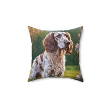 Charming English Setter Spun Polyester Throw Pillow