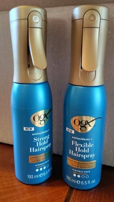 Lot Of 2 OGX Strong Hold Hairspray 24 Hr Strong Hold Humidity Resistant 6.5oz Ea