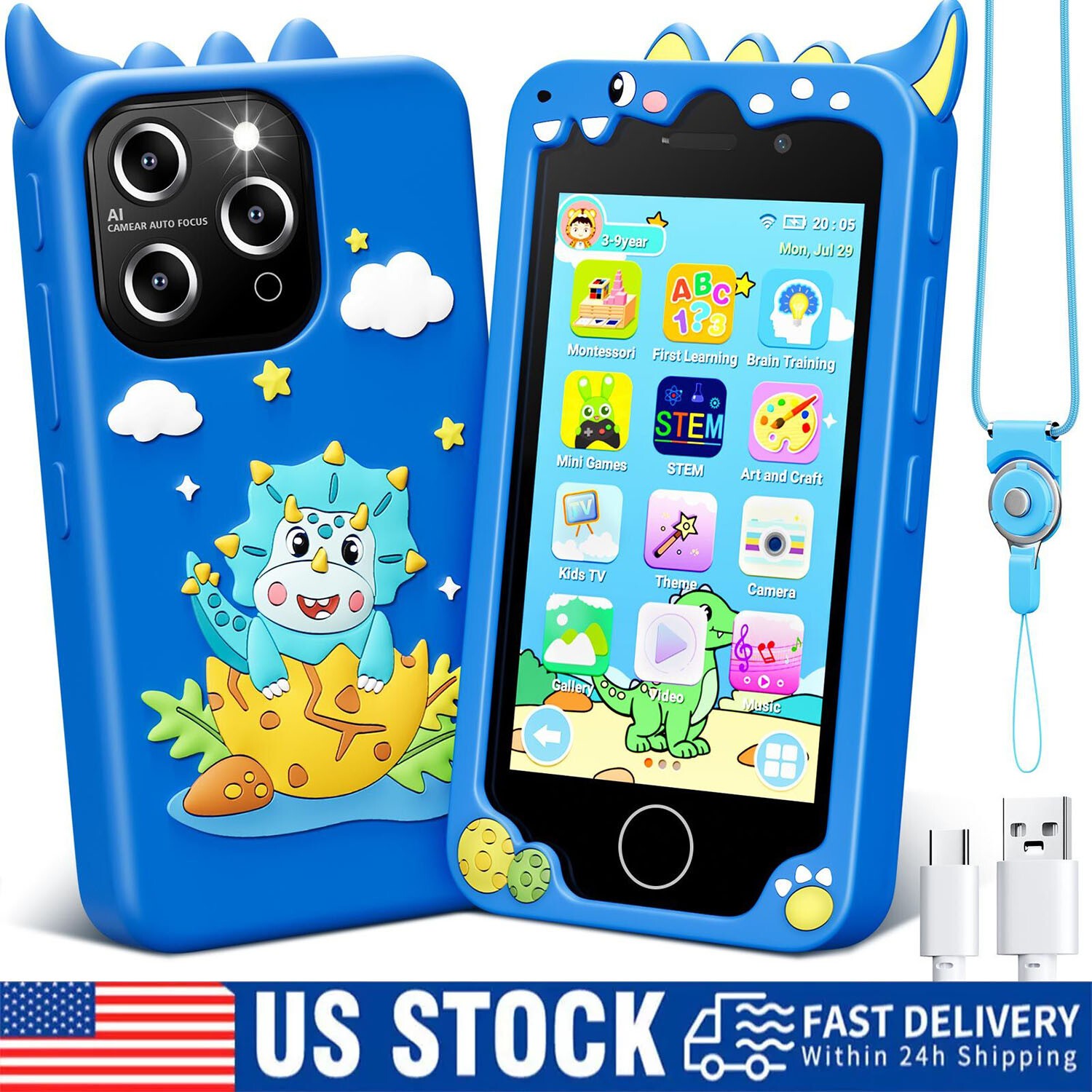 Kids Smart Phone Digital Touchscreen Toddler Toy for Boy Gir