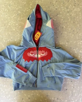 Ooh Baby By Anika Womens XS Full Zip Mask Waist-Cropped Hoodie