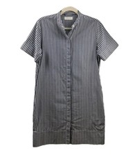 Everlane Womens Blue White Striped Button Down Shirt Dress Size 2