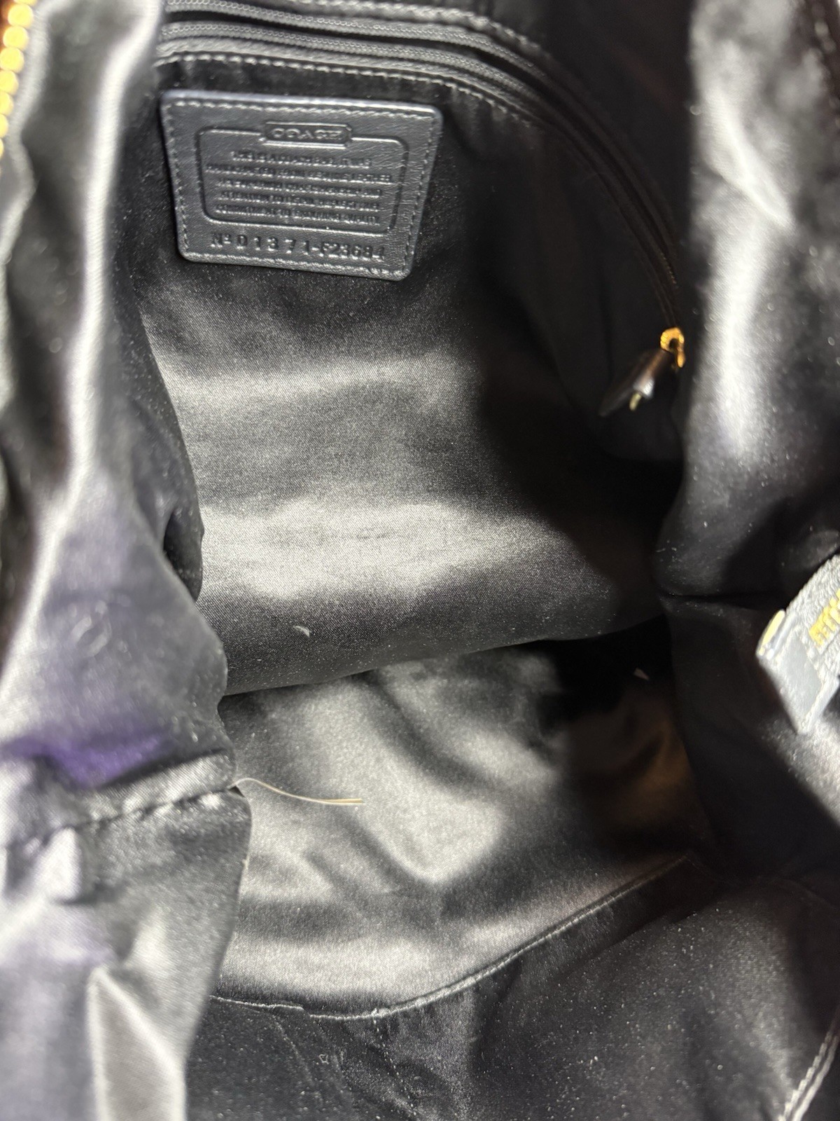 Vintage Coach Black Shoulder Bag with Gold Hardware and Textured Accent thumbnail 5