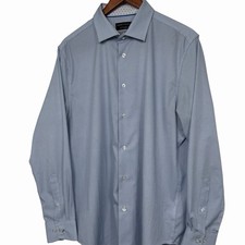 Report Collection X4 Stretch Dress Shirt Shirt Mens Large 16.5 35 Blue Geometric