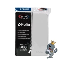 BCW Z-Folio 9-Pocket ZIPPER  Album - White - FREE SHIP
