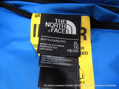 NEW THE NORTH FACE BOYS PUFFY JACKET Coat SZ XL 18-20 BLUE & BLACK Reversible! - Picture 9 of 10
