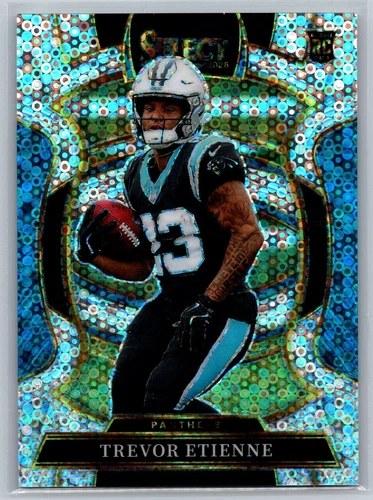 2025 Panini Select Concourse #45 Trevor Etienne RC Panthers Disco Prizm