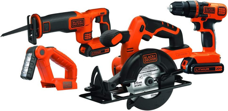 BLACK+DECKER 20V MAX POWER TOOL COMBO KIT, 4-TOOL CORDLESS POWER TOOL SET