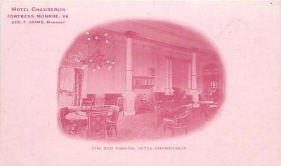 Private Mailing Card Red Parlor, Hotel Chamberlain, Fortress Monroe, Virginia
