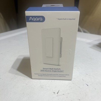 AQARA Smart Wall Switch With Neutral, Single Rocker - White WiFi Home