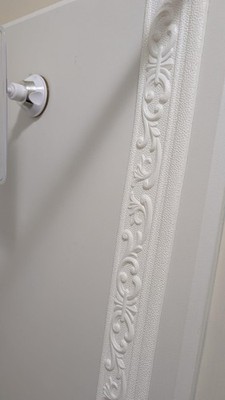 Crown Molding Peel and Stick White Wall Trim Border Flexible Foam 88 x 1.96 Inch