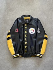 Vintage Pittsburgh Steelers Leather Varsity Jacket Official NFL Merchandise