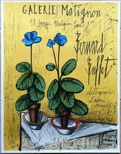 Bernard BUFFET "Primevères bleues" - Affiche originale 1980
