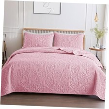 Soft California King Quilt Bedding Set for Califorlia King 104"x112" Pink