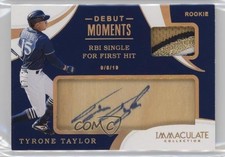 2020 Panini Immaculate Debut Moments Relics Gold 7/10 Tyrone Taylor Auto 1l8x
