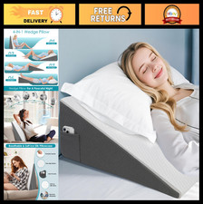 10" Cooling Memory Foam Bed Wedge Pillow for Head, Neck  Back Support, Washable