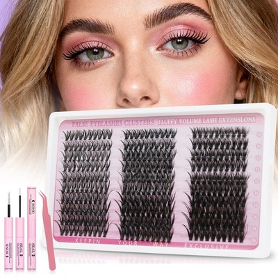 Lash Extension Kit DIY 300pcs Clusters Eyelash 300pcs&Kit