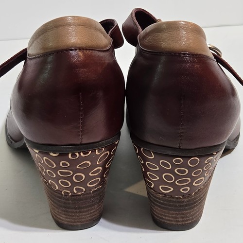 L’Artiste Spring Step April Mary Jane Shoes Heel Size 40/9-9.5 Brown laser Cut - Picture 6 of 9