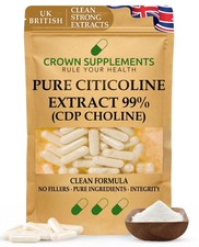 Pure Citicoline Extract 99% Capsules Choline Clean Supplement |Crown Supplements