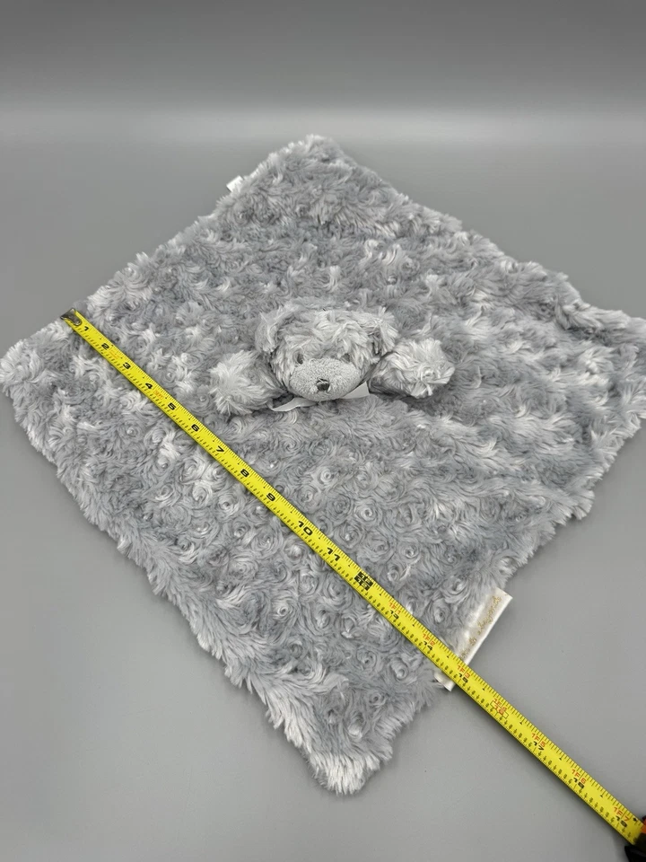 Mantas y más allá gris oso de peluche remolino Lovey felpa bebé manta de seguridad Foto 3 de 4