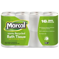 Marcal 16466 100% Recycled 2 Ply Septic Safe Bath Tissue - White (96/Carton) New