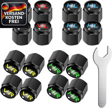 Ventilkappen Auto Aluminium mit Dichtung 16 Stück Reifenventilabdeckung für PKW 