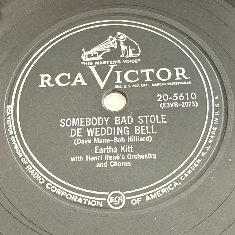 1953 R&B Eartha Kitt 78 rpm RCA VICTOR Somebody Bad Stole De Wedding Bell EX - Image 2 of 4