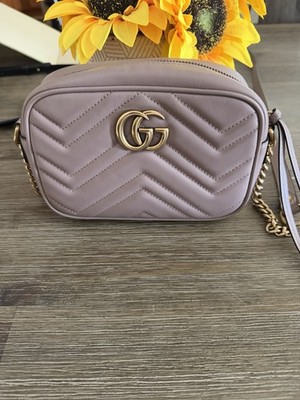 Gucci GG Marmont Shoulder Bag Mini Beige Leather