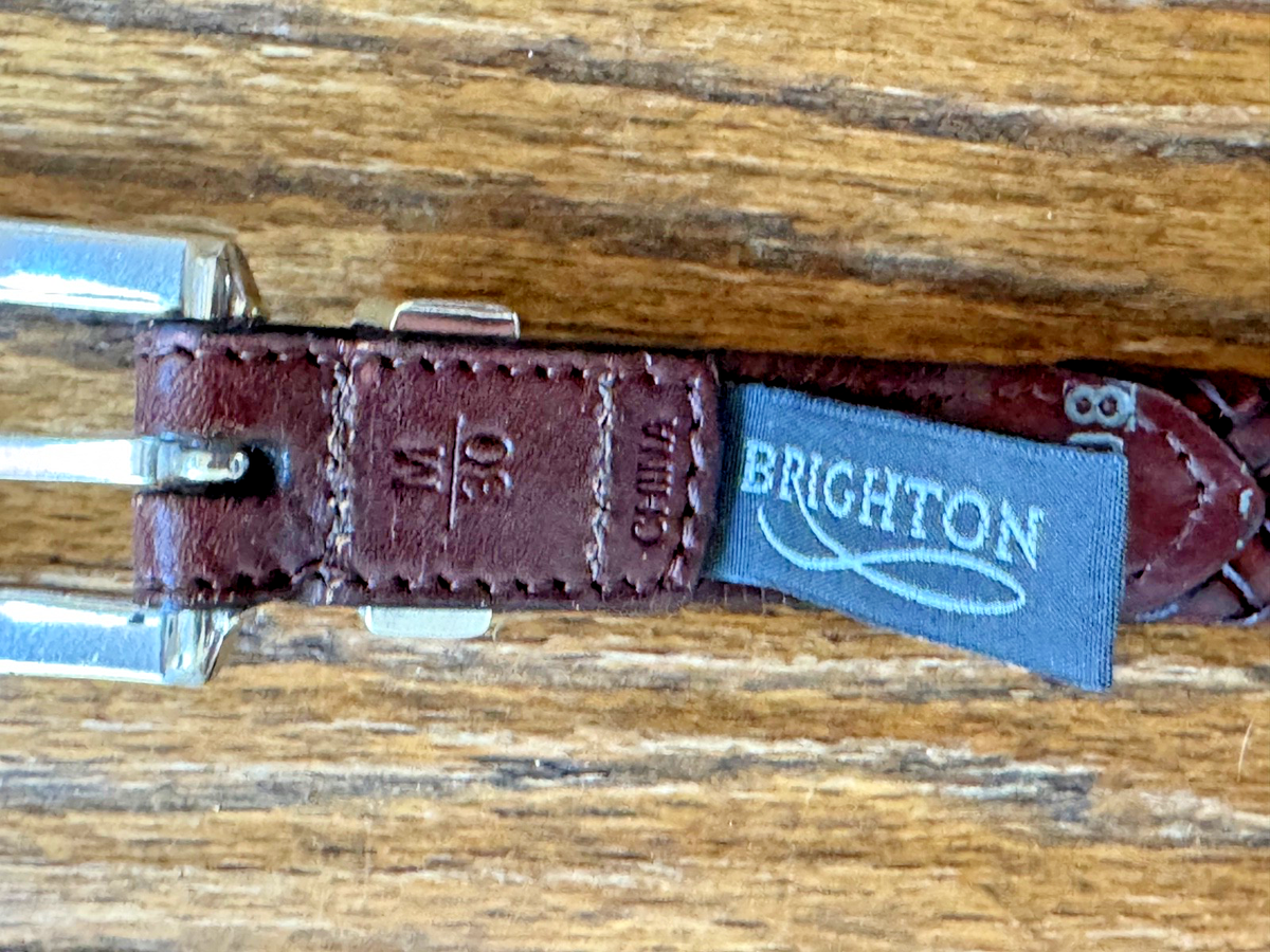 Brighton Medina Etched Brown Braided Leather Western Concho  display picture 2