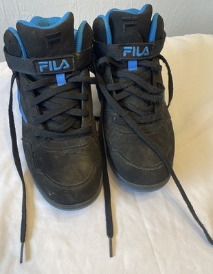 FILA HIGH TOP BOYS 6.5 BLACK/BLUE ATHLETIC SNEAKERS