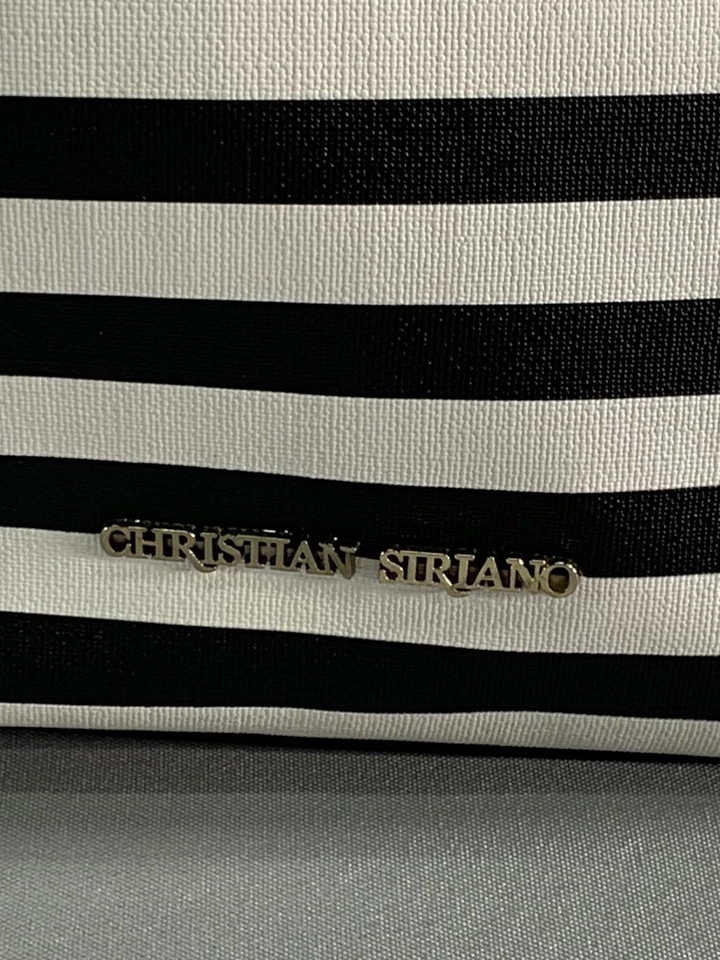 Bolso Bandolera Christian Siriano for Payless Mujer Negro Blanco Rayas Arco Cartera Foto 2 de 4