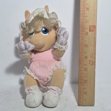 Vintage 1985 Muppet Babies Baby Miss Piggy Plush Doll Hasbro Aviva 11" Soft Toy