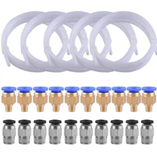 SIQUK 5 Pieces Teflon Tube PTFE Tubing (1M) with 10 PC4-M6 Fittings... 