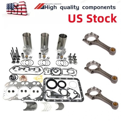 3TNM72 Overhaul Kit+3PCS connecting rod For Yanmar 3TNM72-BJLT Engine US