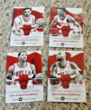 2014-15 CHICAGO BULLS POCKET SCHEDULES 4 BUD LIGHT SPONSERED ROSE & JIMMY BUTLER
