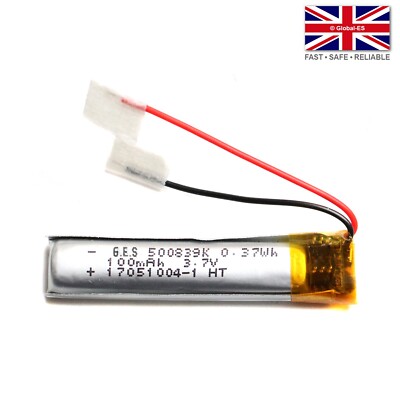 3,7 V 100 mAh LiPo 1S Polymer Akku: MP3 Video Lesestift - 500839