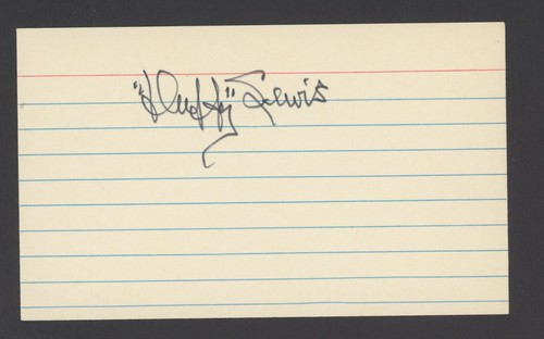 Autographed 3x5 Index Card of 1910 Red Sox Duffy Lewis d.1979