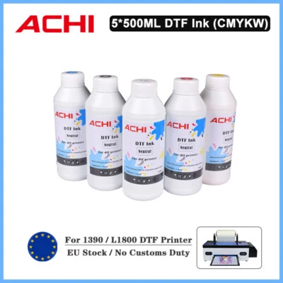 ACHI 5*500ML DTF Ink For Epson R1390 / L1800 DTF Printer Printer Accessories EU