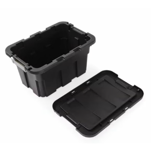 Heavy Duty Storage Container Plastic Tub Garage Warehouse Tool Box Stackable Lid - Picture 3 of 13