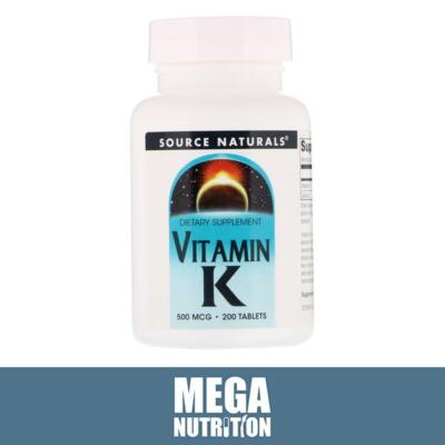 Source Naturals Vitamin K 500mcg | 200 Tabletten | Herz-Kreislauf- & Knochengesundheit