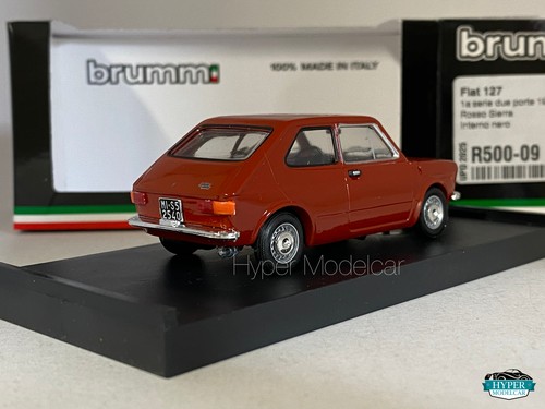 BRUMM 1/43 FIAT 127 I SERIE 1972 ROSSO SIERRA INT. NERO ART. R500-09-UPD-2025 - Foto 3 di 3