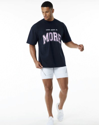 Alphalete Unisex Heavyweight Oversized Tee Learn Dream Be More Navy/Pink Small - Bild 3 von 6