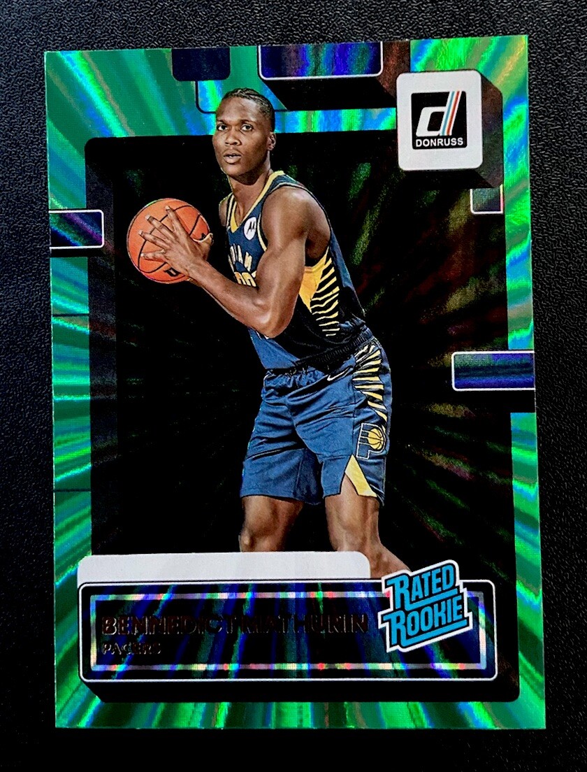2022-23 Panini Donruss Pacers Bennedict Mathurin #206 Rated Rookie Green Laser