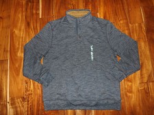 NEW Mens G. H. BASS  CO. Navy Heathered 1/4 Button Collared Sweater XL