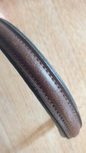 Stirnriemen Leder für Trense Braun Reiten Pferde Reitsport Stirnband Reitschule