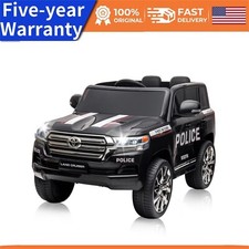 12V Battery Kids Electric Ride on Police Car W/ Remote Control LED Lights Music