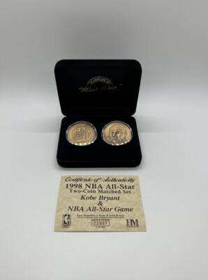 Kobe Bryant Los Angeles Lakers 1998 NBA All-Star Bronze Medallion Matched Set