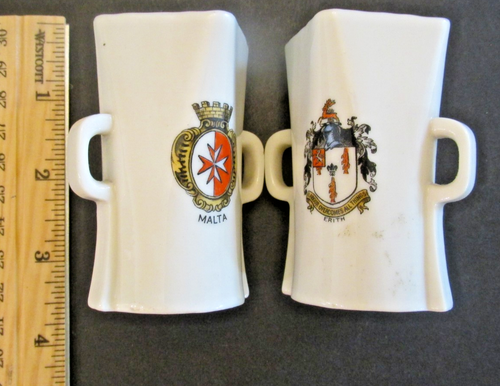 Vintage W.H. Goss Crested China Heraldic Model Irish Mather Holz Trinkbecher - Bild 6 von 7