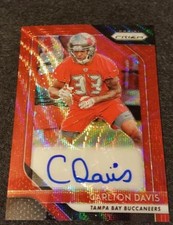 2018  PRIZM RED WAVE CARLTON DAVIS RC AUTOGRAPH SP #140/199 *BUCCANEERS* 