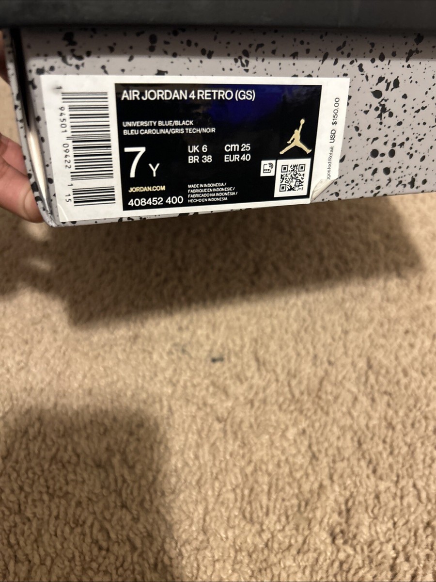 Jordan 4 university blue (GS) used 194501088299| eBay