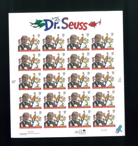 United States 37¢ Dr. Theodor Seuss Geisel  Postage Stamp #3835 MNH Full Sheet - Afbeelding 1 van 1